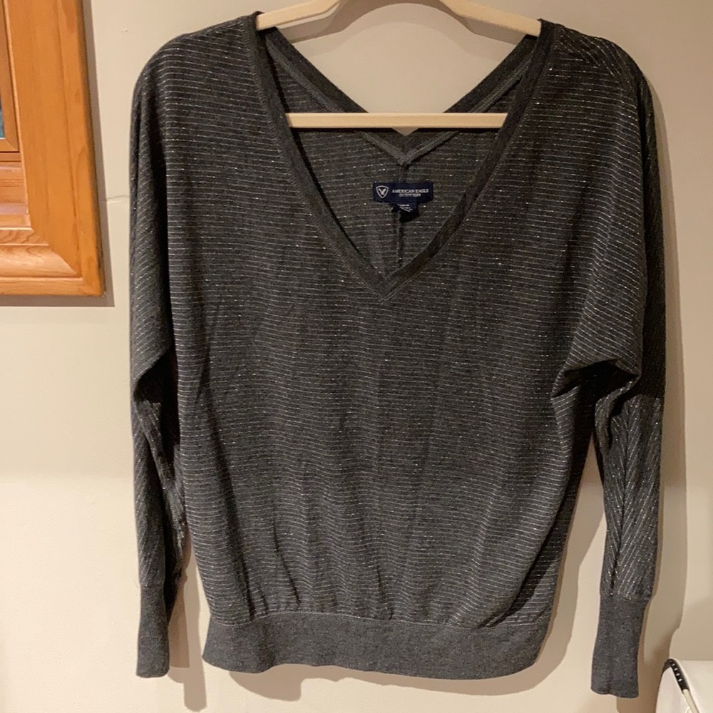 American Eagle double V blouse